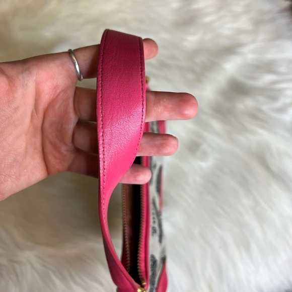 Vintage Juicy Couture Shoulder Bag Pink Leather and Canvas 2004-2006 P&G - Picture 11 of 15